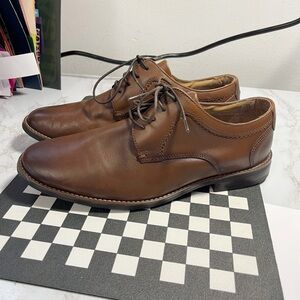 Nunn Bush Dress Flex Oxford Shoes Mens  Size 10 Brown Leather Comfort Gel